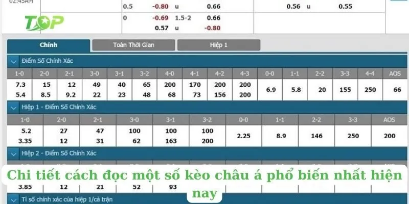 Chi tiết cách đọc một số kèo châu á phổ biến nhất hiện nay