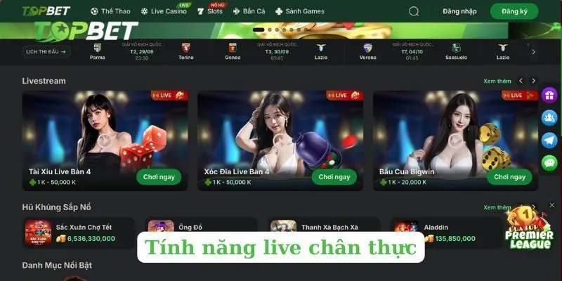 Tính năng live chân thực