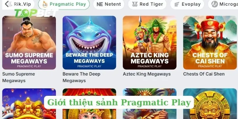 Giới thiệu sảnh Pragmatic Play